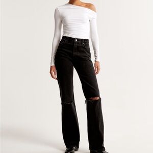 Abercrombie & Fitch Black 90s relaxed jeans high rise
